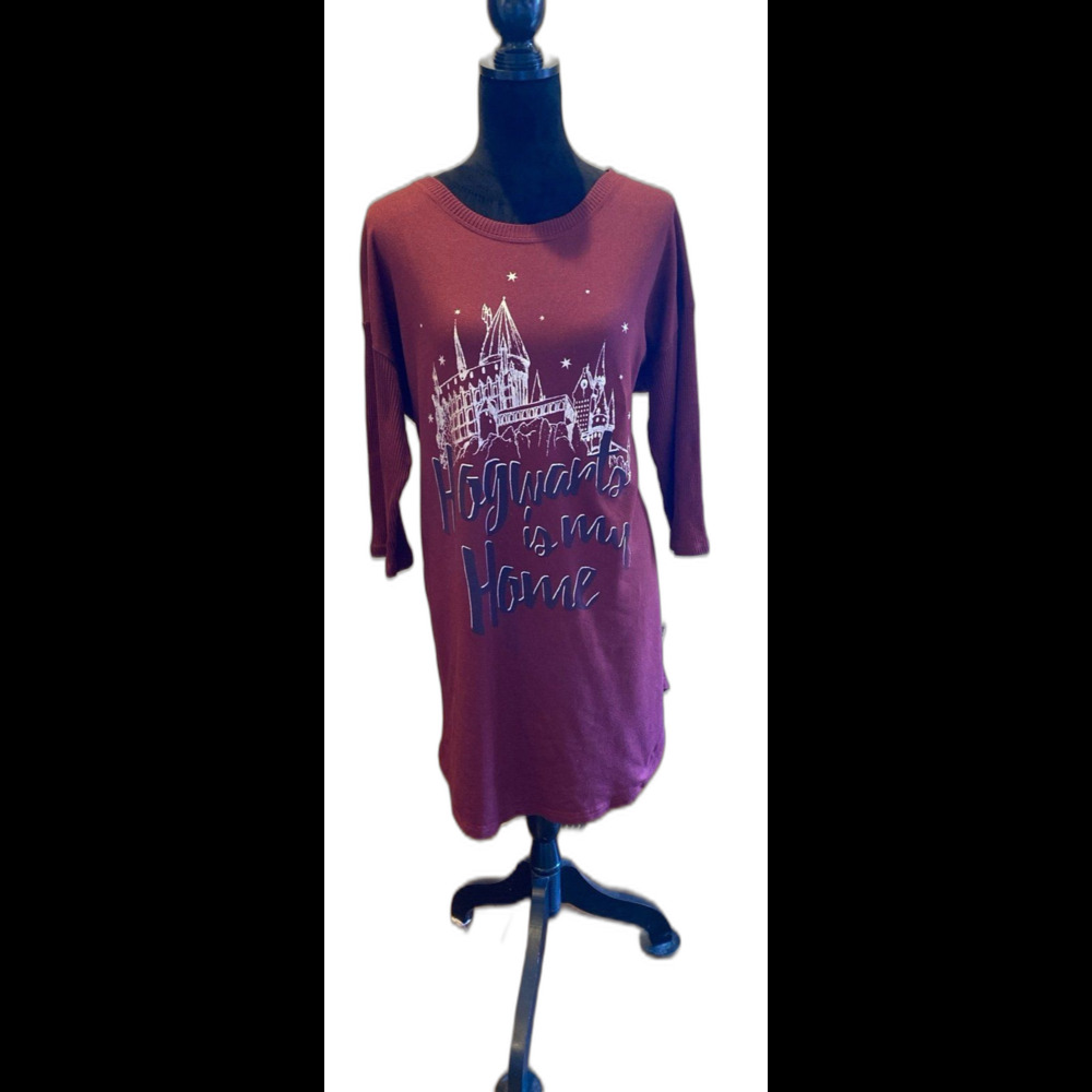 Harry Potter Hogwarts is my Home Top PJ’s Size Large Long tunic‎ Sweater Blouse